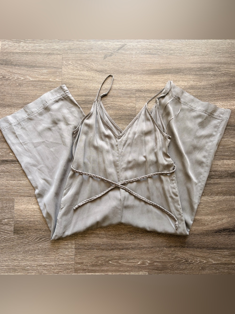 Joie Taupe Jumpsuit with Braided Front Tie